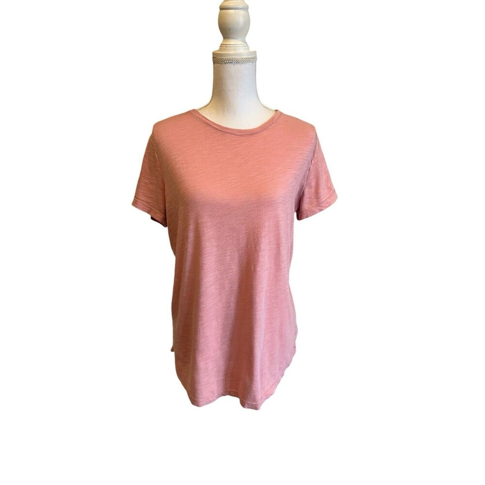 Felina Women's L Crew Neck Tee Short Sleeve Texture Slub Jersey Cotton Modal